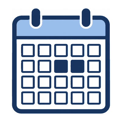 A calendar with two days marked.