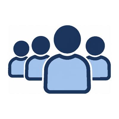 One person standing in front of a group of three.
