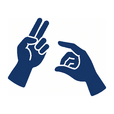 Two hands making signs.